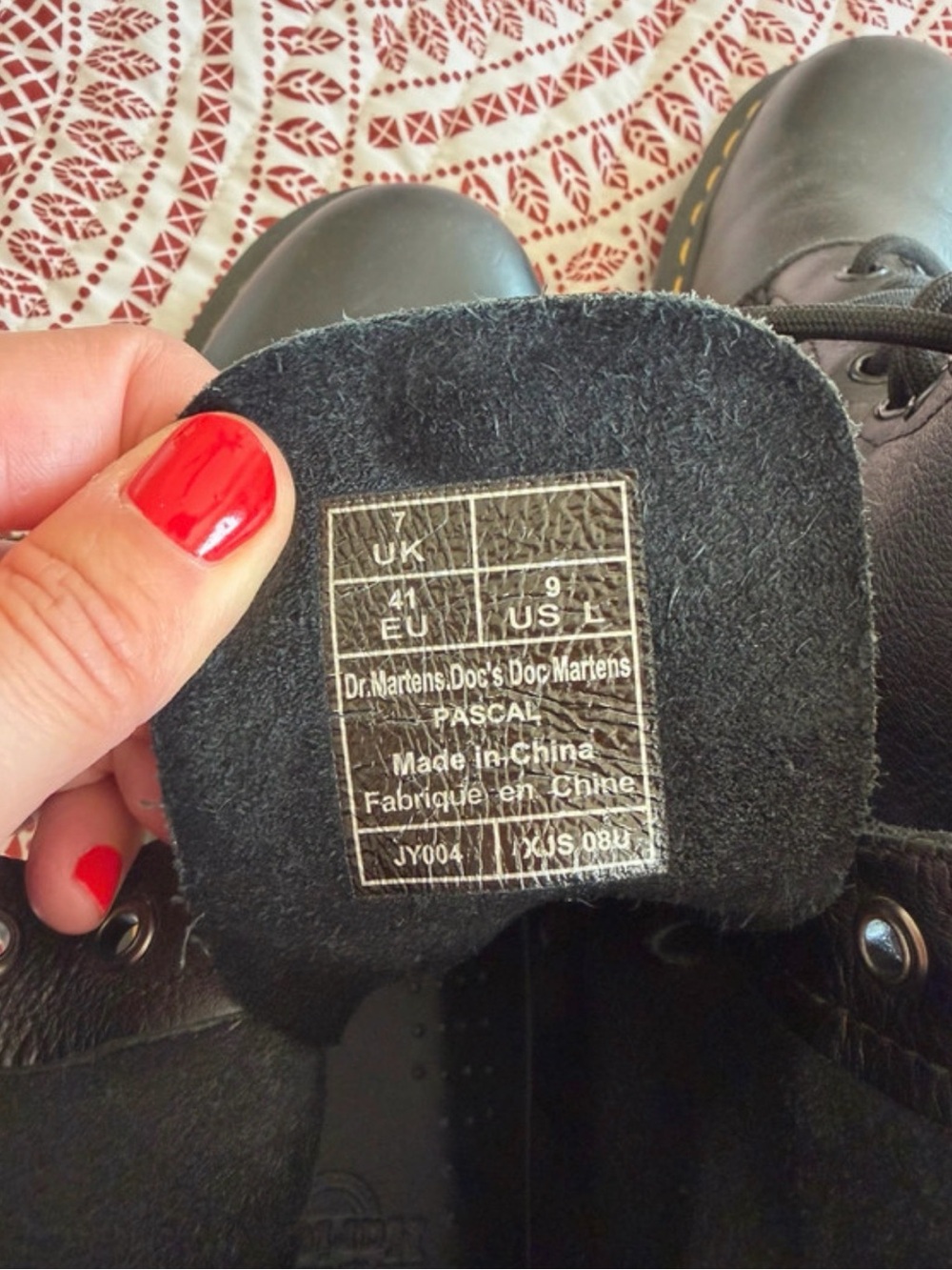 Dr. Martens Pascal Black Leather Lace-Up Combat Boots with Yellow Stitching - Picture 6 of 7